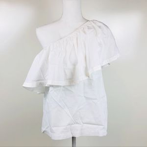 NEW Trina Turk One Shoulder Top Size Medium White